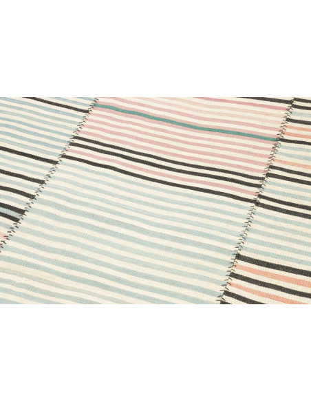 Tappeto Kilim Persia 200x305 cm - Verde e Rosa, Artigianale